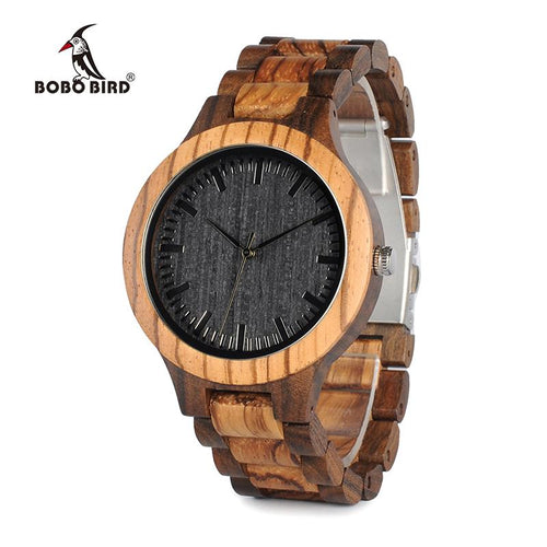 BOBO BIRD WD30 Top Brand Designer Mens Wood Watch Zabra Wooden Quartz Watches for Men Watch in Gift Box