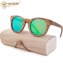 YUW's Classic Wooden Frame Sunglass Women Brand Designer Polarized Sun Glasses Spring Metal Hinges #9104