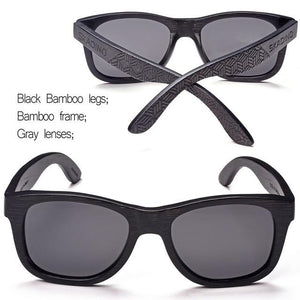 Polarized Wood Sunglasses Bamboo Fashion UV400 Sun Glasses for Women Men Gray Blue Lens Cool Handmade SKADINO Brand